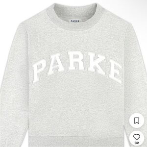 NEW PARKE Gray and White Varsity Mockneck Sweatshirt